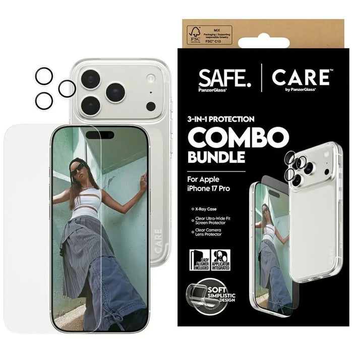 CARE by PanzerGlass Fashionable Combo 3in1 Case + Glass + Lens for iPhone 17 Pro - Cell phone cases