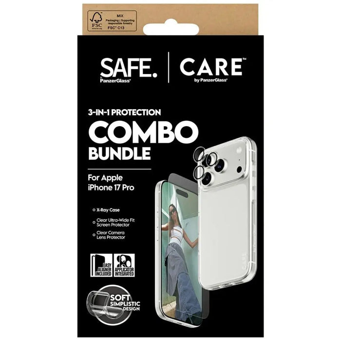 CARE by PanzerGlass Fashionable Combo 3in1 Case + Glass + Lens for iPhone 17 Pro - Cell phone cases