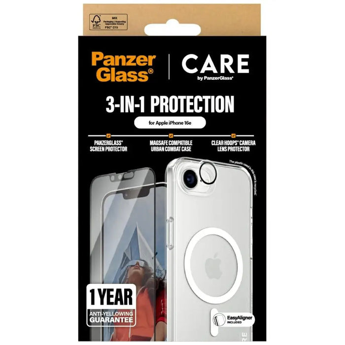 CARE by PanzerGlass Flagship 3in1 Case + Glass + Lens for iPhone 16e - transparent - Cell phone cases
