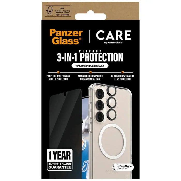 CARE by PanzerGlass Flagship 3in1 Case + Privacy Glass + Lens for Samsung Galaxy S25+ - Cell phone cases
