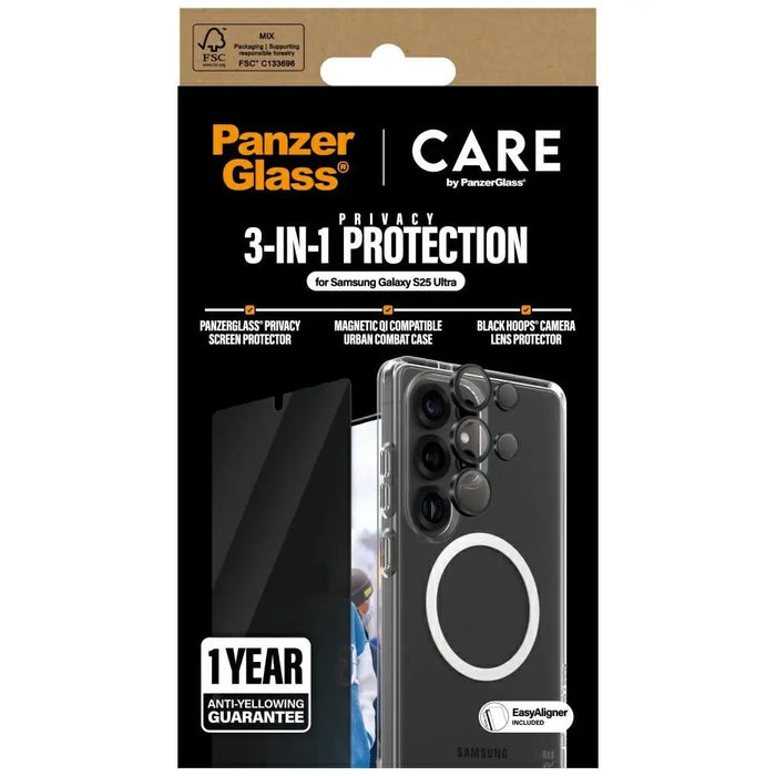 CARE by PanzerGlass Flagship 3in1 Case + Privacy Glass + Lens for Samsung Galaxy S25 Ultra - Cell phone cases