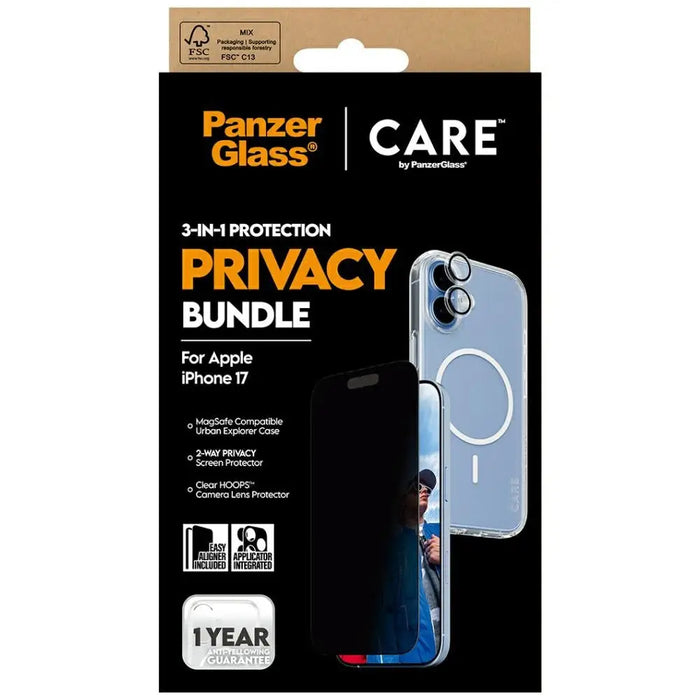 CARE by PanzerGlass Flagship Privacy 3-in-1 Case + Privacy Glass + Lens for iPhone 17 - Cell phone cases