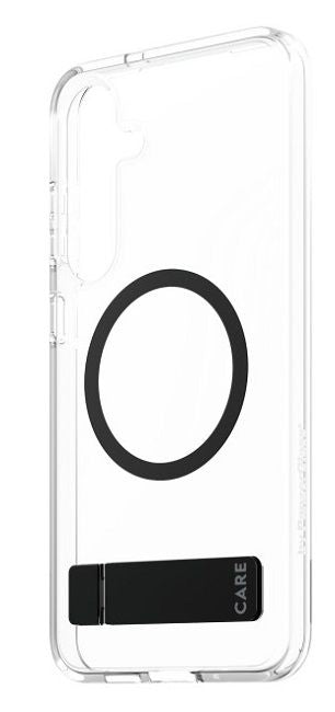 CARE by PanzerGlass Feature Black Kickstand &amp; QI Case for Samsung Galaxy S25+ - Transparent