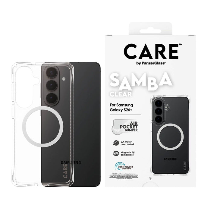 CARE by PanzerGlass Samba Transparent Qi Case for Samsung Galaxy S26+ - Transparent