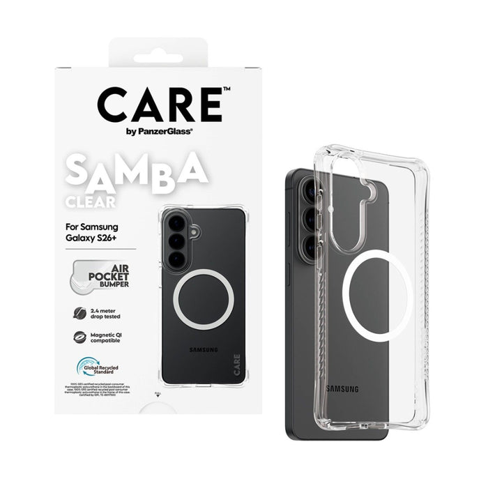 CARE by PanzerGlass Samba Transparent Qi Case for Samsung Galaxy S26+ - Transparent