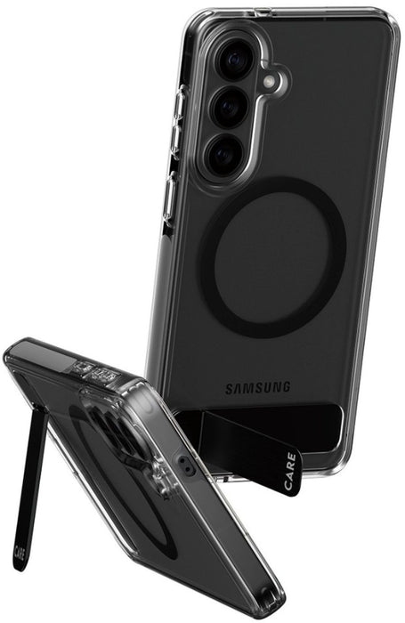 CARE by PanzerGlass Black Kickstand &amp; QI Case for Samsung Galaxy S26+ - Transparent