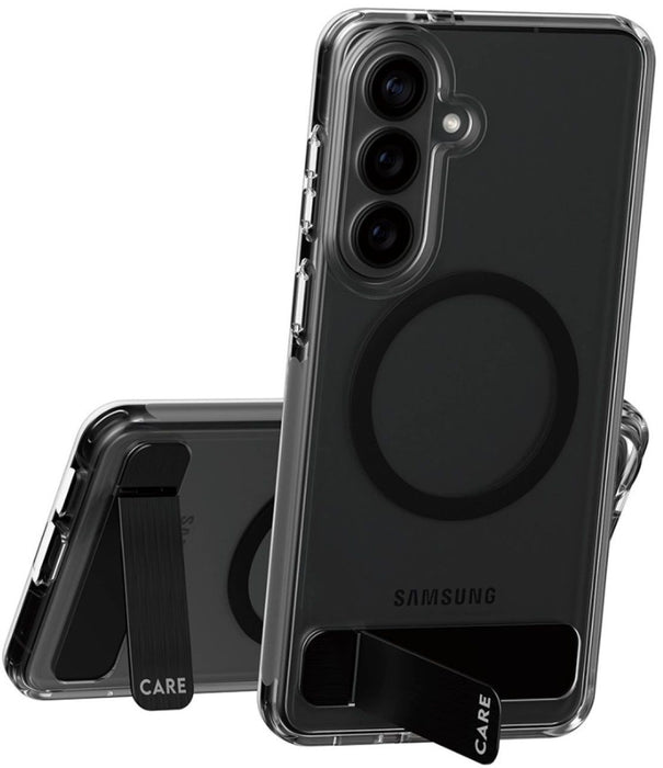 CARE by PanzerGlass Black Kickstand &amp; QI Case for Samsung Galaxy S26+ - Transparent