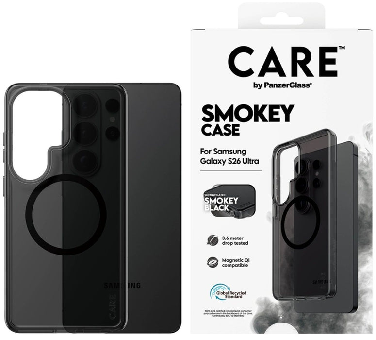 CARE by PanzerGlass Urban Explorer Smokey Case w. Black Qi for Samsung Galaxy S26 Ultra - Black