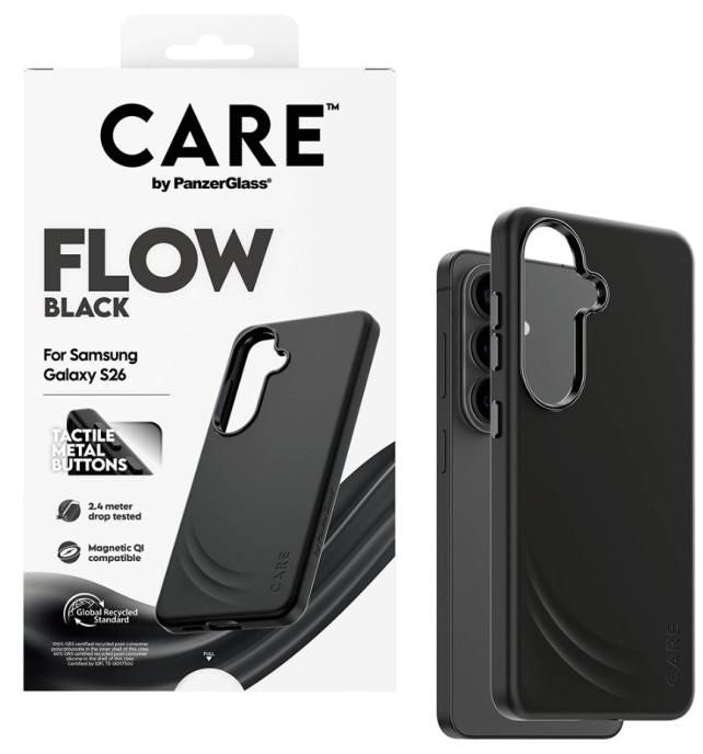 CARE by PanzerGlass Flow Black QI Case for Samsung Galaxy S26 - Black