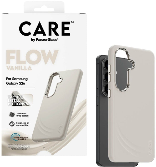 CARE by PanzerGlass Flow Vanilla Qi Case for Samsung Galaxy S26 - Beige
