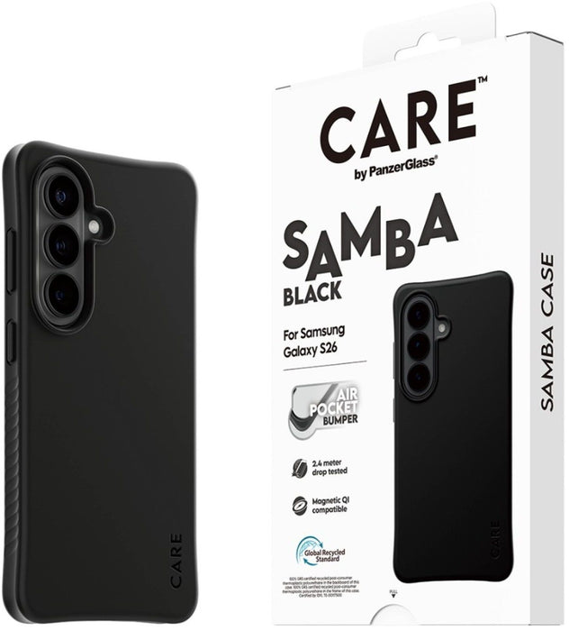 CARE by PanzerGlass Samba Black Qi Case for Samsung Galaxy S26 - Black
