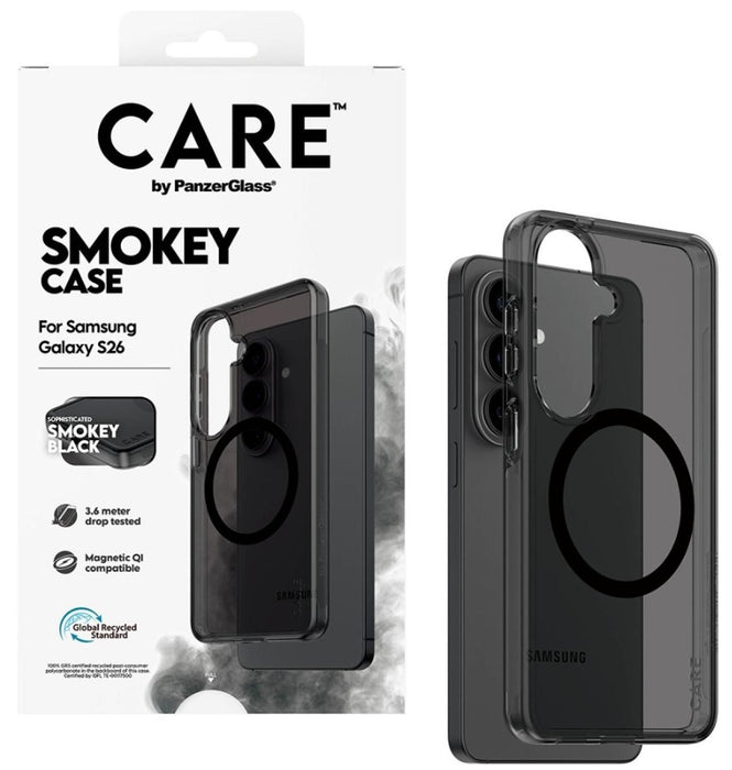 CARE by PanzerGlass Urban Explorer Smokey Case w. Black Qi for Samsung Galaxy S26 - Black