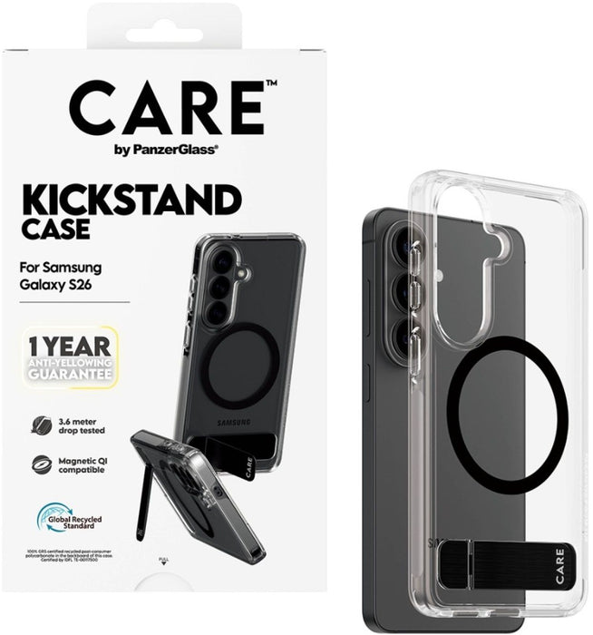 CARE by PanzerGlass Urban Explorer Transparent Case w. Black Qi for Samsung Galaxy S26 - transparent