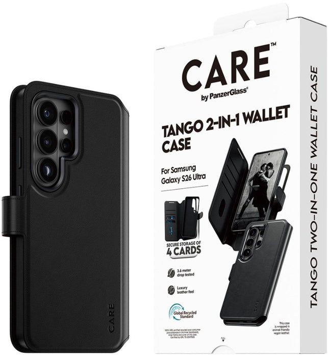 CARE by PanzerGlass Tango 2in1 Wallet Case for Samsung Galaxy S26 Ultra - Black