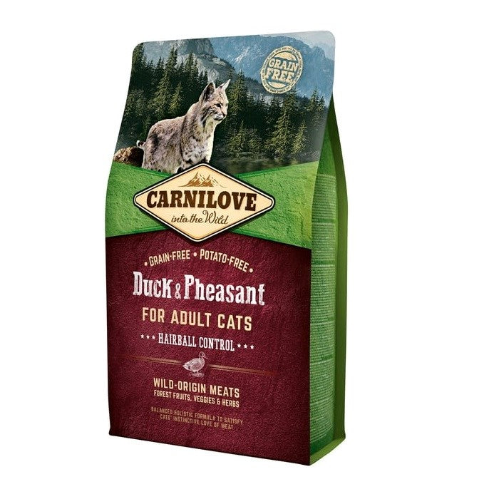 CARNILOVE Cat Hairball Control Duck and pheasant - dry cat food - 2kg