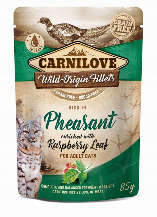 CARNILOVE CAT POUCH Wet cat food Pheasant, Raspberry Leaf 85 g