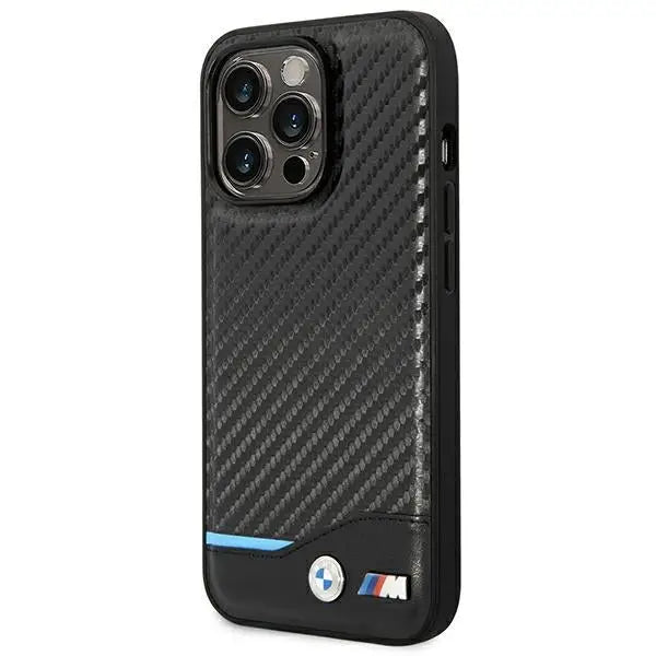 Case BMW BMHCP14L22NBCK iPhone 14 Pro 6.1 ’black / black Leather Carbon - Cell phone cases and covers<<<HurtelXML