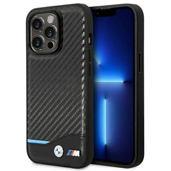 Case BMW BMHCP14L22NBCK iPhone 14 Pro 6.1 ’black / black Leather Carbon - Cell phone cases and covers<<<HurtelXML
