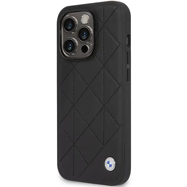 Case BMW BMHCP14L22RQDK iPhone 14 Pro 6.1’’ black/black Leather Quilted - Cell phone cases and covers<<<HurtelXML