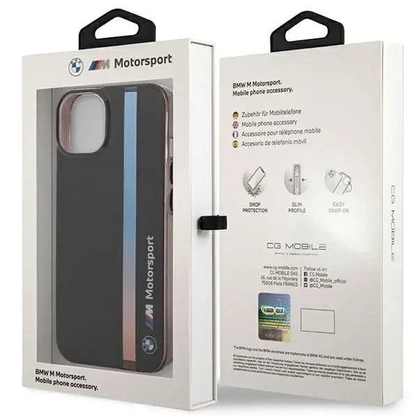 Case BMW BMHCP14S22HVGV iPhone 14 6.1’’ black/black IML Tricolor Stripe - Cell phone cases and covers<<<HurtelXML