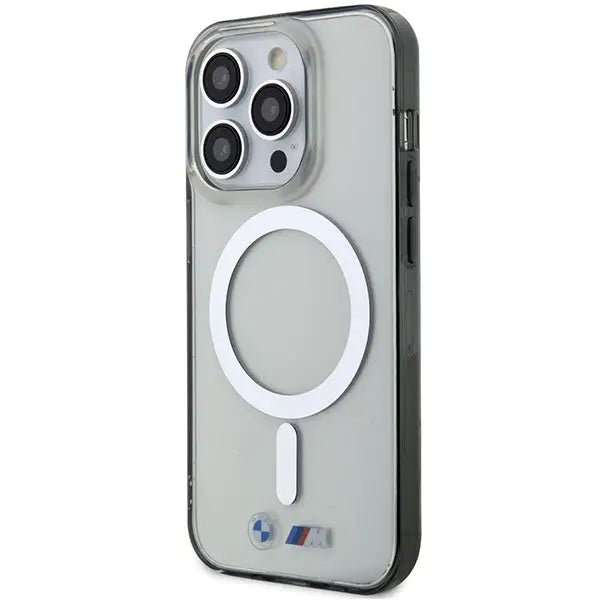 Case BMW BMHMP14LHCRS iPhone 14 Pro 6.1’’ transparent hardcase Silver Ring MagSafe - Cell phone cases
