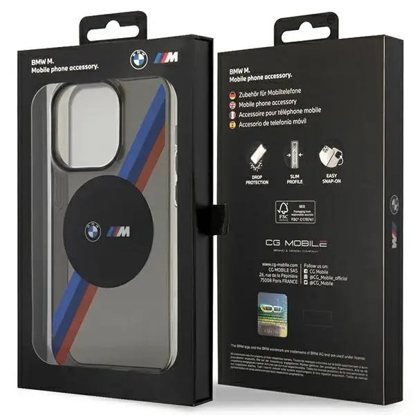 Case BMW BMHMP14LHDTK iPhone 14 Pro 6.1’’ grey/grey Tricolor Stripes MagSafe - Cell phone cases and covers<<<HurtelXML