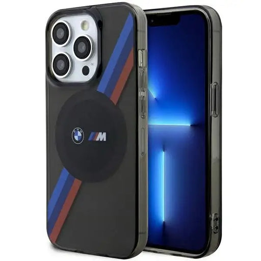 Case BMW BMHMP14LHDTK iPhone 14 Pro 6.1’’ grey/grey Tricolor Stripes MagSafe - Cell phone cases and covers<<<HurtelXML