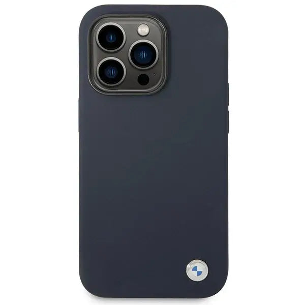 Case BMW BMHMP14LSILNA iPhone 14 Pro 6.1’’ navy blue/navy Silicone Metal Logo MagSafe - Cell phone cases