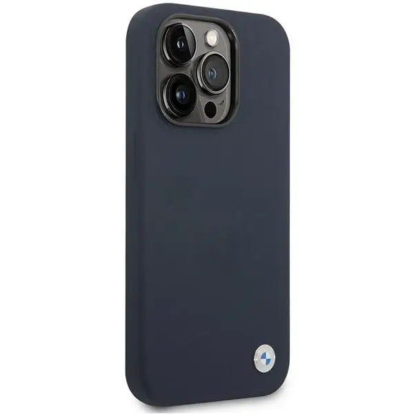 Case BMW BMHMP14LSILNA iPhone 14 Pro 6.1’’ navy blue/navy Silicone Metal Logo MagSafe - Cell phone cases