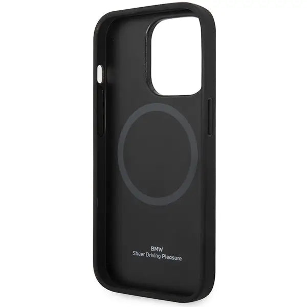 Case BMW BMHMP14LSLLNA iPhone 14 Pro 6.1’’ navy/navy hardcase Leather Hot Stamp MagSafe - Cell phone cases