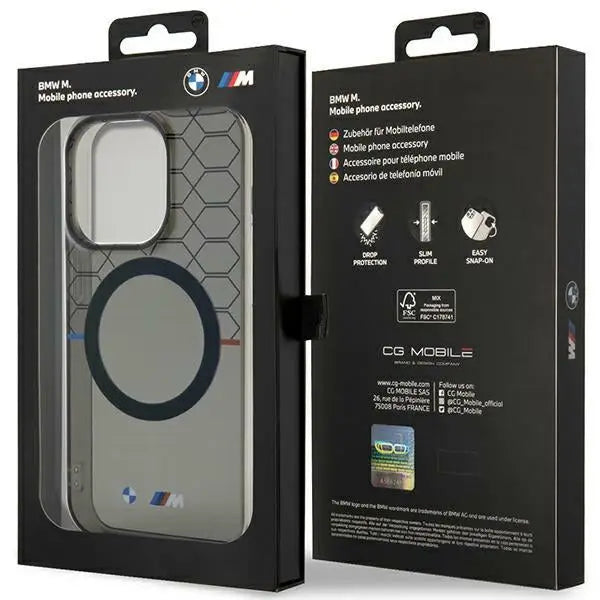 Case BMW BMHMP14XHGPK iPhone 14 Pro Max 6.7’’ grey/grey hardcase Pattern MagSafe - Cell phone cases