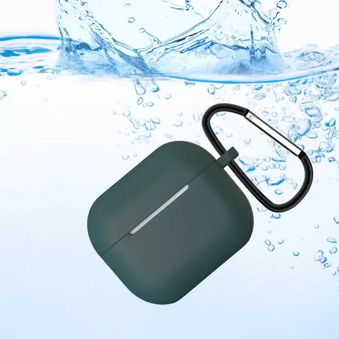 Case for AirPods 3 Silicone Soft Earphone Cover + Keychain Lobster Clasp Pendant Dark Blue (Case D) - Cell phone cases