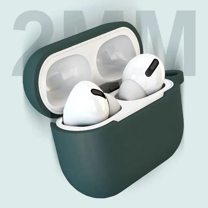 Case for AirPods 3 Silicone Soft Earphone Cover + Keychain Lobster Clasp Pendant Dark Blue (Case D) - Cell phone cases