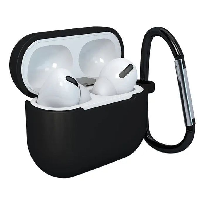 Case for AirPods 3 silicone soft case for headphones + keychain lobster clasp pendant black (case D) - Cell phone cases