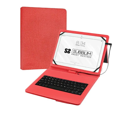 Case for Tablet and Keyboard Subblim SUB-KT1-USB002 10.1’’ Red Spanish Qwerty QWERTY - Електроника Телефони и