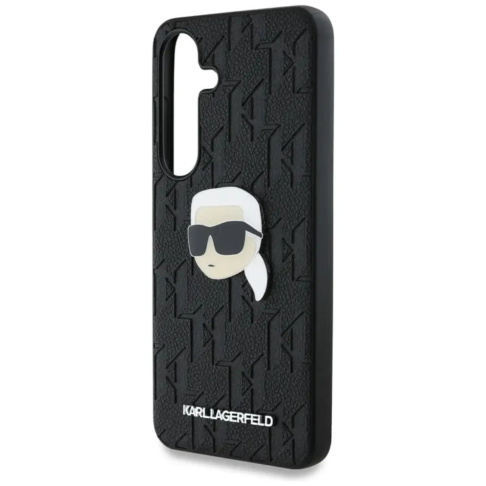 Case Karl Lagerfeld Leather Monogram Pin Logo Karl Head Samsung Galaxy S25 Plus black - Cell phone cases