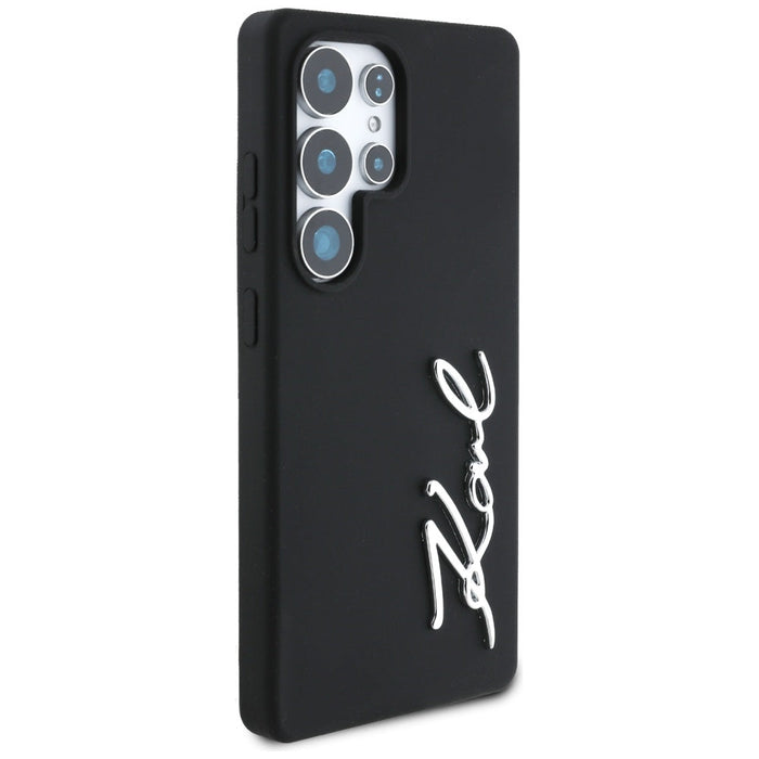 Case Karl Lagerfeld Silicone Metal Signature Logo Samsung Galaxy S25 Ultra black - Cell phone cases