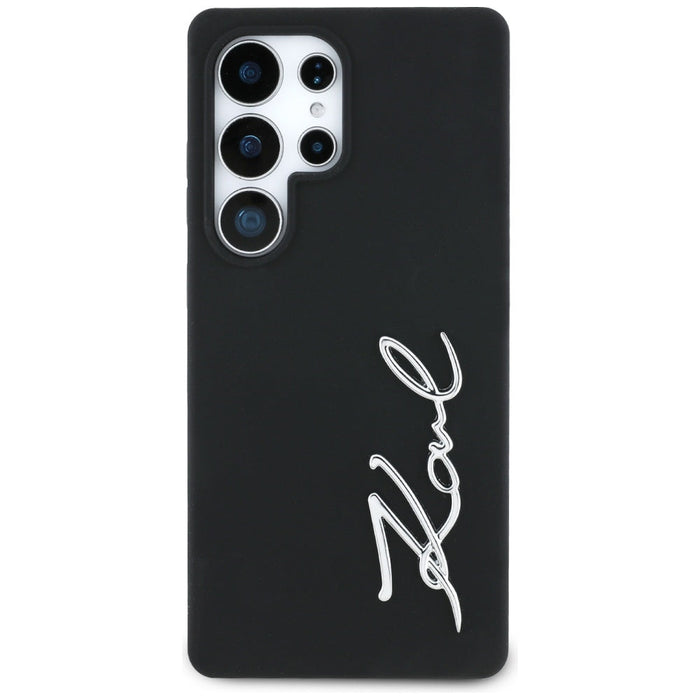 Case Karl Lagerfeld Silicone Metal Signature Logo Samsung Galaxy S25 Ultra black - Cell phone cases