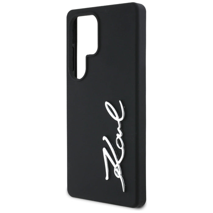 Case Karl Lagerfeld Silicone Metal Signature Logo Samsung Galaxy S25 Ultra black - Cell phone cases