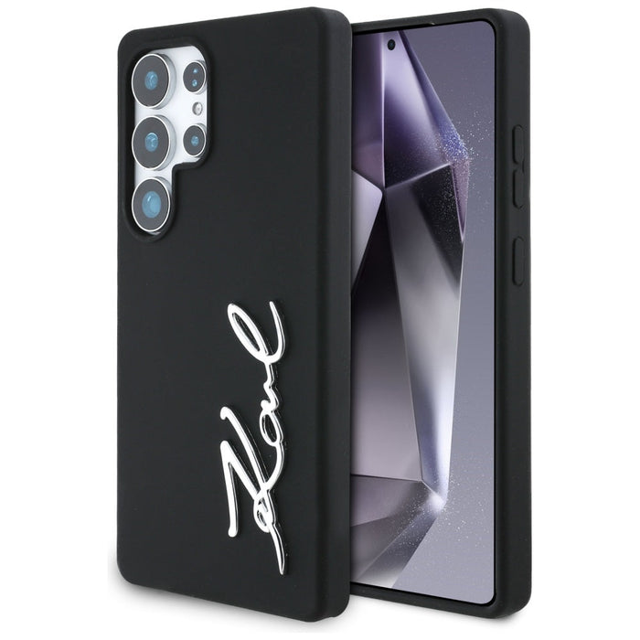 Case Karl Lagerfeld Silicone Metal Signature Logo Samsung Galaxy S25 Ultra black - Cell phone cases
