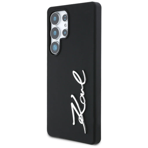 Case Karl Lagerfeld Silicone Metal Signature Logo Samsung Galaxy S25 Ultra black - Cell phone cases