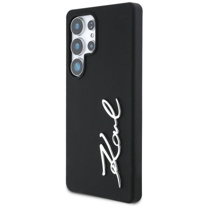 Case Karl Lagerfeld Silicone Metal Signature Logo Samsung Galaxy S25 Ultra black - Cell phone cases