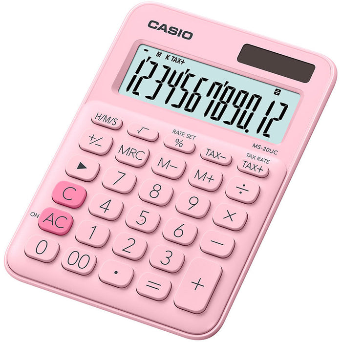 CALCULATOR CASIO MS-20UC 12 DGT PINK