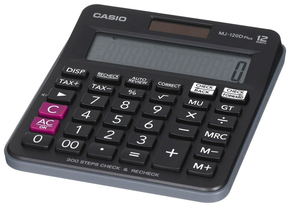 CASIO CALCULATOR OFFICE MJ-120D PLUS BLACK , 12 DIGIT DISPLAY