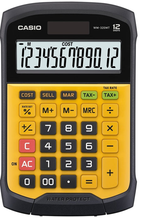 CASIO CALCULATOR OFFICE WATERPROOF WM-320MT-S, 12-digit display. Removable keyboard, 108.5x168.5, Waterproof and dirt-resistant level: IP54