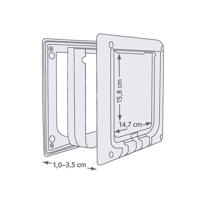 Cat Flap Trixie White Plastic 21,1 × 24,4 CM - Домашни Животни<<<Дом Градина<<<BigBuy&&&Къщички и легълца<<<Домашни