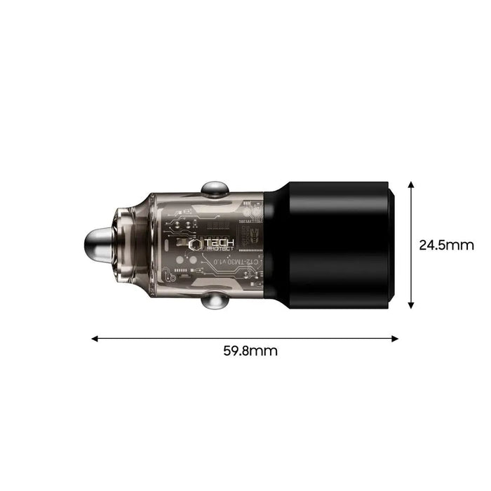CC03 2-port PD100W car charger - black - Cell phone USB charger<<<HurtelXML