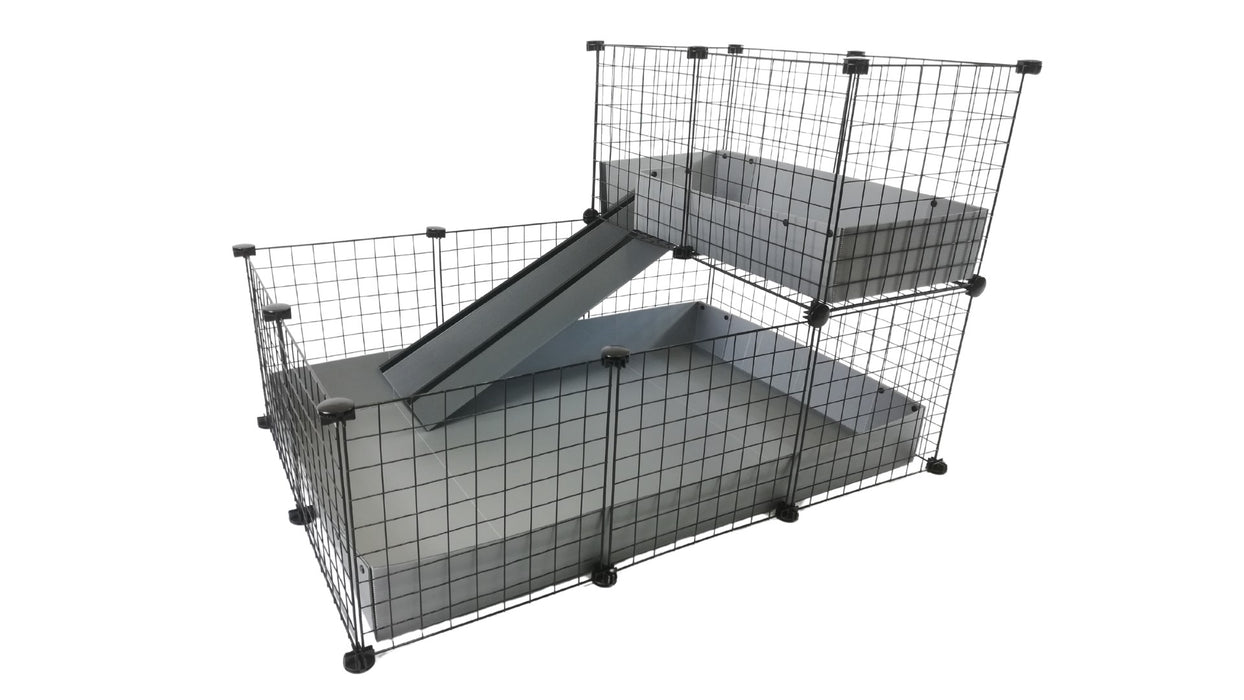 C&C modular cage one-storey 3x2 + Loft 2x1 + Silver ramp