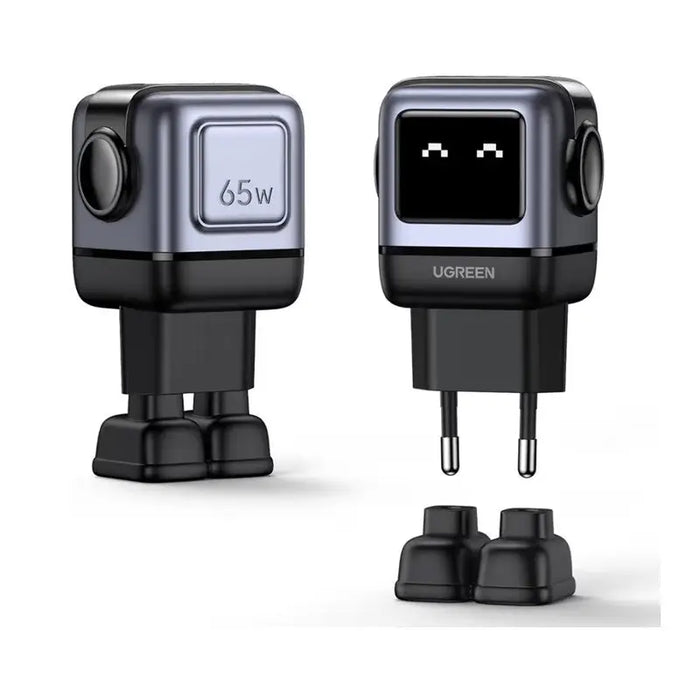 CD361 CHARGER 2xUSB-C,1xUSBA,65W,ROBOT,UGREEN - GRAY - Зарядни устройства<<<Аксесоари за мобилни устройства и