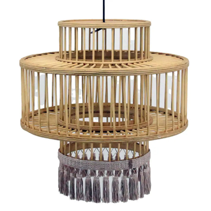 Ceiling Light DKD Home Decor Brown Beige 50 W Fringe Urban 220 V 45 x 45 x 46 cm - Декорация и Осветление<<<Дом